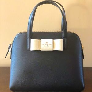 kate spade new york- Black leather satchel
